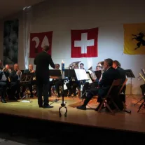 Gewerbeausstellung 2014 – Brassband Posaunenchor Hallau im Gottesdienst (Marianne Näf-Bräker)