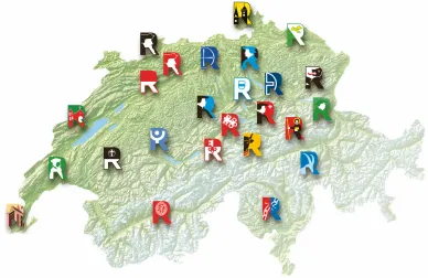 Schweizerkarte mit 26 Kantonalkirchen: 500 Jahre Reformation (Foto: Kirche Schweiz)