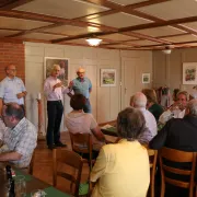 Mittagessen im Gasthof Post – v.l. Michel Ummel, Hanspeter Jecker, Willi Bächtold (Doris Brodbeck)