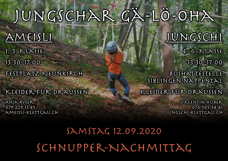 Flyer Schnupper-Nachmittag (Foto: Valentin Huber) Flyer Schnupper-Nachmittag (Foto: Valentin Huber)